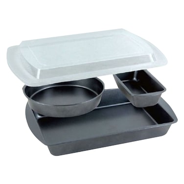 Royalford 3-Piece Container Black/Clear