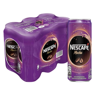 Nescafe Ready To Drink Mocha Chilled Coffee Can 240ml x6