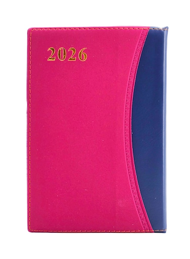 Dual-Tone Diary 2026, A5 Daily Planner, Stylish Plastic Cover - Maroon