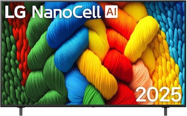 تلفزيون ال جي الذكي 65NANO80A6A بحجم 65 بوصة بتقنية NanoCell AI NANO80 ودقة 4K مع جهاز التحكم عن بعد السحري AI وتقنية HDR10 ونظام تشغيل webOS 25