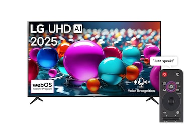 تلفاز LG UHD AI UA85 مقاس 50 بوصة بدقة 4K، مع ريموت سحري يعمل بالذكاء الاصطناعي، يدعم HDR10، ونظام WebOS25 لعام 2025- 50UA85006LA