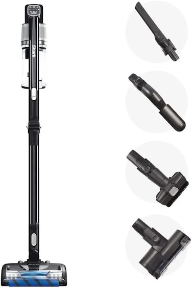 مكنسة كهربائية لاسلكية الشعر لإزالة شعر الحيوانات الأليفة من شارك، بطارية مزدوجة، وقت تشغيل 120 دقيقة، شاشة LED ذكية، أسود، موديل IZ320ME