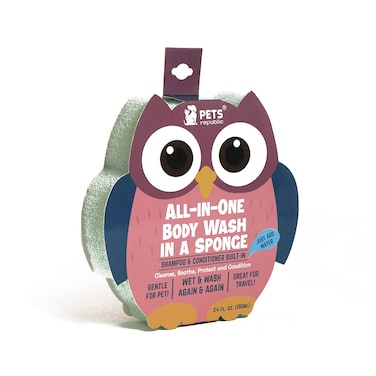 إسفنجة استحمام أول إن ون بتصميم البومة للكلاب والقطط من بتس ريببليك