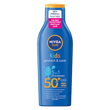 NIVEA SUN Kids Lotion, UVA &amp; UVB Sunscreen Protection, Protect &amp; Play Moisturizing, SPF 50+, 200ml