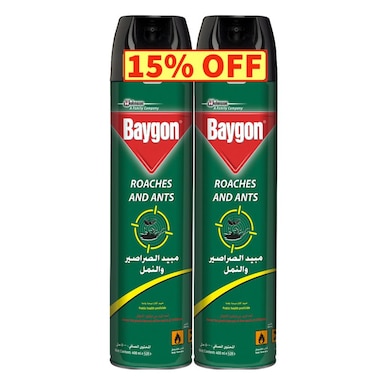 Baygon Roach and Ant Spray Killer (Twin pack), 400ml