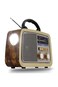 Denx محمول Hi-Fi Radio 3 Channels FM - AM - SW ذهبي/Brown/أسود بلوتوث Aux Tf Card USB Flash Disk