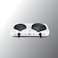 DR.ELECTRIC Double Electric Hob, 2500 Watts, 2 Separate Heating Plates, White, 46 x 26 x 6.5 cm, DR.25001

