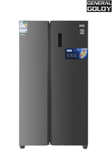 General Goldy 22 Feet Inverter Side By Side Refrigerator Steel   GRS646NS