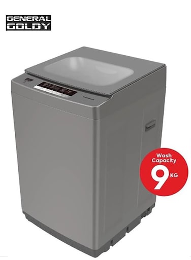 غسالة جنرال جولدي أوتوماتيكية بتحميل علوي سعة 9 كجم، فضية   GGWMTL09S