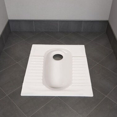 الخزف السعودي الوادي 150 EWC كرسي دورة مياه أرضي أبيض - قطعة واحدة