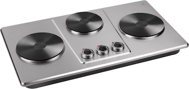Koolen 2800W 3-Burner Electric Hot Plate, Silver (Installation Not Included)