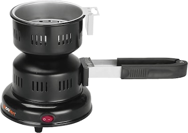 موقد فحم كهربائي من كولين مع تحكم في درجة الحرارة 450 واط، اسود