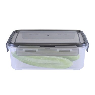 حاوية طعام بلاستيكية مستطيلة رمادية 850 مل