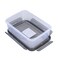 Gray rectangular plastic food container 1000 ml