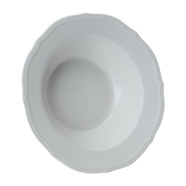 طبق تقديم بورسلين من سورد غاليري، 6 بوصات دائري عميق - أبيض