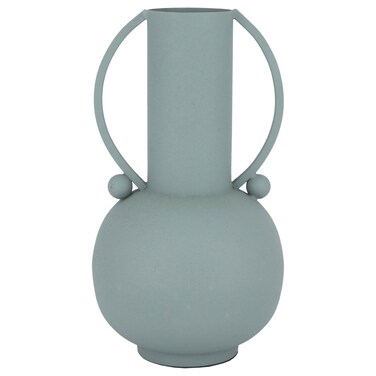 Iron-Plated Vase by Alsaif Gallery, 13x7x28 cm, Indian - Light Green