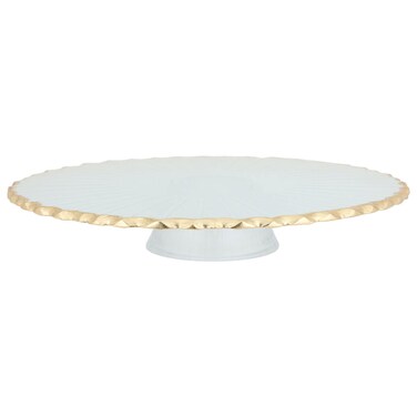 Cake Stand Glass Al Saif Gallery, 30.5&times;5.5 cm - White