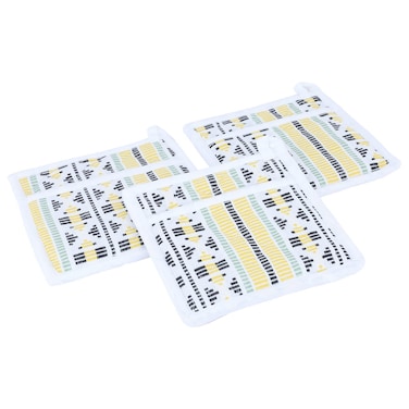 Fabric Pot Holder Set, 3 Pieces - Yellow and White