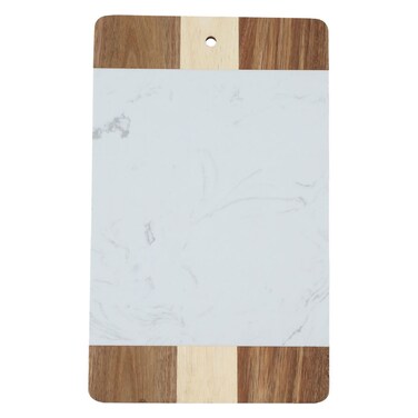 لوح تقطيع خشبي برخامي أبيض كبير