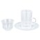 18-piece transparent striped crystal tea and coffee set