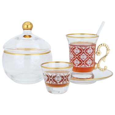 طقم كريستال السيف غاليري، 50 قطعة، نمط أبيض - شفاف