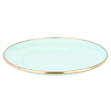 Saif Gallery Steel Serving Platter, 20 cm, Round - Light Green