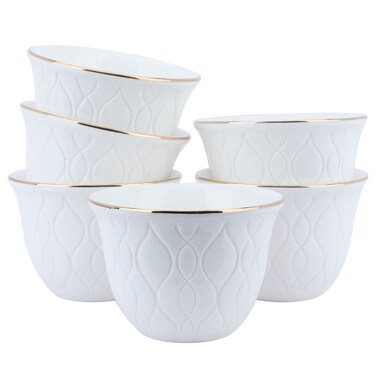 A set of white porcelain Arabic coffee cups, 12 pieces