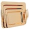 طقم صواني سيف غاليري ستانلس ستيل، 3 قطع، مستطيل، محفور - ذهبي