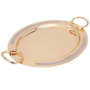صينية فولاذية، 40x30x2 سم - ذهبي