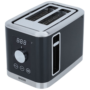Edison Digital Toast Heater, Black, 800 Watt, 2 Slices