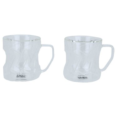 Set of 200 ml thermal glass cups, 2 pieces