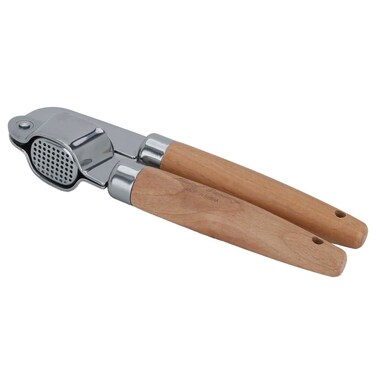 Al Saif Gallery Round Stainless Steel Garlic Press With Wooden Handle
