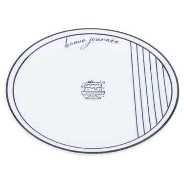 Saif Gallery Porcelain Serving Platter, 20 x 20 x 2 cm - Black and White