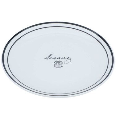 سيف غاليري طبق تقديم من البورسلين، 25.5 × 25.5 × 2.5 سم - أبيض وأسود