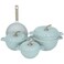 Light Green Korean Pots Set With Granite Handle, 9 Pieces