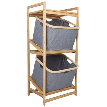 Wooden Storage Shelf, 2-Tier - Alsaif Gallery