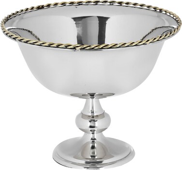 حامل تقديم الصائف غاليري ، دائري ، قاعدة مرتفعة - فضي