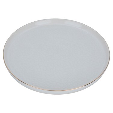 طبق تقديم بورسلين سيف غاليري، 23 سم، خط ذهب أبيض