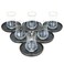 Saif Gallery Glass Tea Set, Black Saucer with Gold Line, 12 Pieces - Black