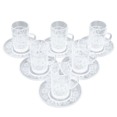 Saif Gallery Clear Glass Tea Set, 12 Pieces