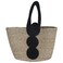 Saif Gallery Straw Bag, 44 x 18 cm - Beige Black