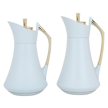 طقم ترمس كارما برو ، رمادي فاتح وذهبي ، 2 قطعة