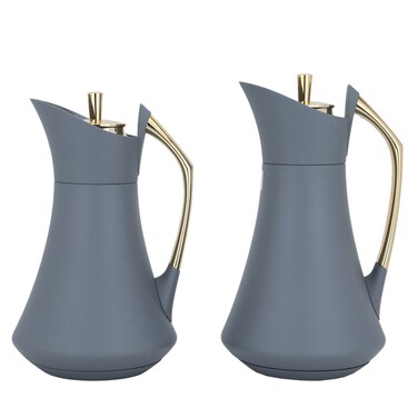 طقم ترمس كارما برو ، رمادي غامق وذهبي ، 2 قطعة