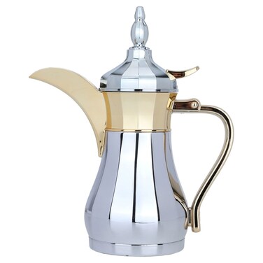 Sulaiman Coffee Pot - Al Saif Gallery, 0.50 Liters - Silver Gold