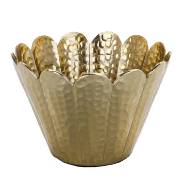 سيف غاليري وعاء تقديم فولاذي، دائري - ذهبي