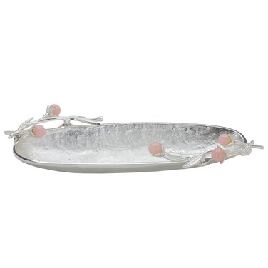 Saif Gallery Steel Serving Platter, 40 x 13 x 4 cm - Silver