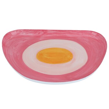 صحن حلويات بورسلين من سيف غالي، 35.5 × 25.5 × 1 سم - وردي