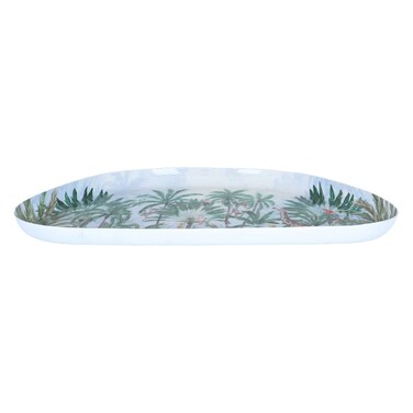 Porcelain Serving Plate Alsaif Gallery, 31.5&times;22.5&times;1 cm, Semi-circle Pattern - White