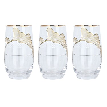 طقم زجاج مائي من سيف غاليري، 3 قطع - ذهبي