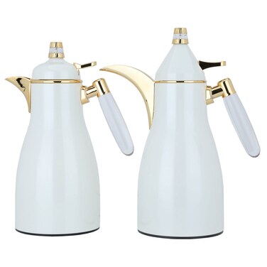 Maimouna Pearl Thermos Set, Transparent And Gold, 2 Pieces